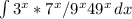 \int\limits 3^x*7^x/9^x + 49^ {x} \, dx