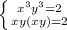 \left \{{{x^3+y^3=2} \atop {xy(x+y)=2}} \right.