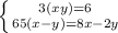 \left \{ {{3(x+y)=6} \atop {6+5(x-y)=8x-2y}} \right.