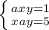 \left \{ {{ax+y=1} \atop {x+ay=5}} \right.