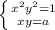 \left \{ {{x^{2}+y^{2}=1 } \atop {xy=a}} \right.