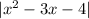 \lvert x^{2}-3x-4\rvert