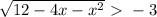 \sqrt{12-4x-x^{2} } \ \textgreater \ -3