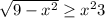 \sqrt{9-x^2} \geq x^2 +3