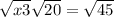 \sqrt{x+3} +\sqrt{20} = \sqrt{45}
