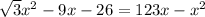 \sqrt 3x^2-9x-26=12+3x-x^2
