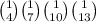  \binom{1}{4} \binom{1}{7} \binom{1}{10} \binom{1}{13} 