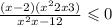  \frac{(x - 2)( {x }^{2} + 2x + 3) }{ {x}^{2} + x - 12 } \leqslant 0