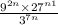  \frac{ {9}^{2n} \times {27}^{n + 1} }{ {3}^{7n} } 