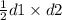  \frac{1}{2}d1 \times d2