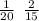  \frac{1}{20} \: \: \frac{2}{15} 