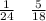  \frac{1}{24} \: \: \: \: \frac{5}{18} 