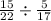  \frac{15}{22} \div \frac{5}{17} 