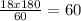  \frac{18x + 180}{60}= 60