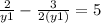  \frac{2}{y + 1} - \frac{3}{2(y + 1)} = 5