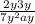  \frac{2y + 3y}{7 {y}^{2} + ay } 