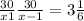  \frac{30}{x + 1} + \frac{30}{x - 1} = 3 \frac{1}{6} 