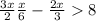  \frac{3x}{2} + \frac{x}{6} - \frac{2x}{3} > 8