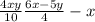  \frac{4x + y}{10} + \frac{6x - 5y}{4} - x