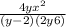  \frac{4y + x {}^{2} }{(y - 2)(2y + 6)} 