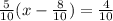  \frac{5}{10} + (x - \frac{8}{10} ) = \frac{4}{10} 