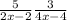  \frac{5}{2x - 2} + \frac{3}{4x - 4} 