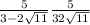  \frac{5}{3 - 2 \sqrt{11} } + \frac{5}{3 + 2 \sqrt{11} } 