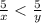  \frac{5}{x} < \frac{5}{y} 