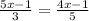  \frac{5x - 1}{3} = \frac{4x - 1}{5} 