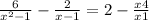 \frac{6}{ {x}^{2} - 1 } - \frac{2}{x - 1} = 2 - \frac{x + 4}{x + 1} 