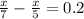  \frac{x}{7} - \frac{x}{5} = 0.2