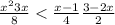  \frac{x ^{2} + 3x}{8} < \frac{x - 1}{4} + \frac{3 - 2x}{2} 