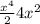  \frac{x {}^{4} }{2} + 4x {}^{2} 