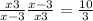  \frac{x + 3}{x - 3} + \frac{x - 3}{x + 3} = \frac{10}{3} 