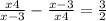  \frac{x + 4}{x - 3} - \frac{x - 3}{x + 4} = \frac{3}{2} 