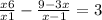  \frac{x + 6}{x + 1} - \frac{9 - 3x}{x - 1} = 3 