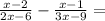  \frac{x - 2}{2x - 6 } - \frac{x - 1}{3x - 9} = 