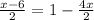  \frac{x - 6}{2} = 1 - \frac{4 + x}{2} 