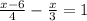  \frac{x - 6}{4} - \frac{x}{3} = 1 