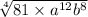  \sqrt[4]{81 \times a {}^{12}b {}^{8} } 