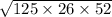  \sqrt{125 \times 26 \times 52} 