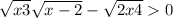  \sqrt{x + 3} + \sqrt{x - 2} - \sqrt{2x + 4} > 0