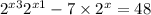  {2}^{x + 3} + {2}^{x + 1} - 7 \times {2}^{x} = 48