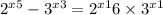  {2}^{x + 5} - {3}^{x + 3} = {2}^{x + 1} + 6 \times {3}^{x + 1} 