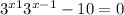  {3}^{x + 1} + {3}^{x - 1} - 10 = 0