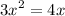  {3x}^{2} = 4x