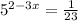  {5}^{2 - 3x} = \frac{1}{23} 