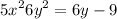  {5x}^{2} + {6y}^{2} = 6y - 9