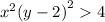  {x}^{2} + {(y - 2)}^{2} > 4