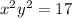  {x}^{2} + {y}^{2} = 17